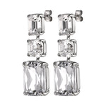 Esmara Silver Earrings with Clear Crystal Stones