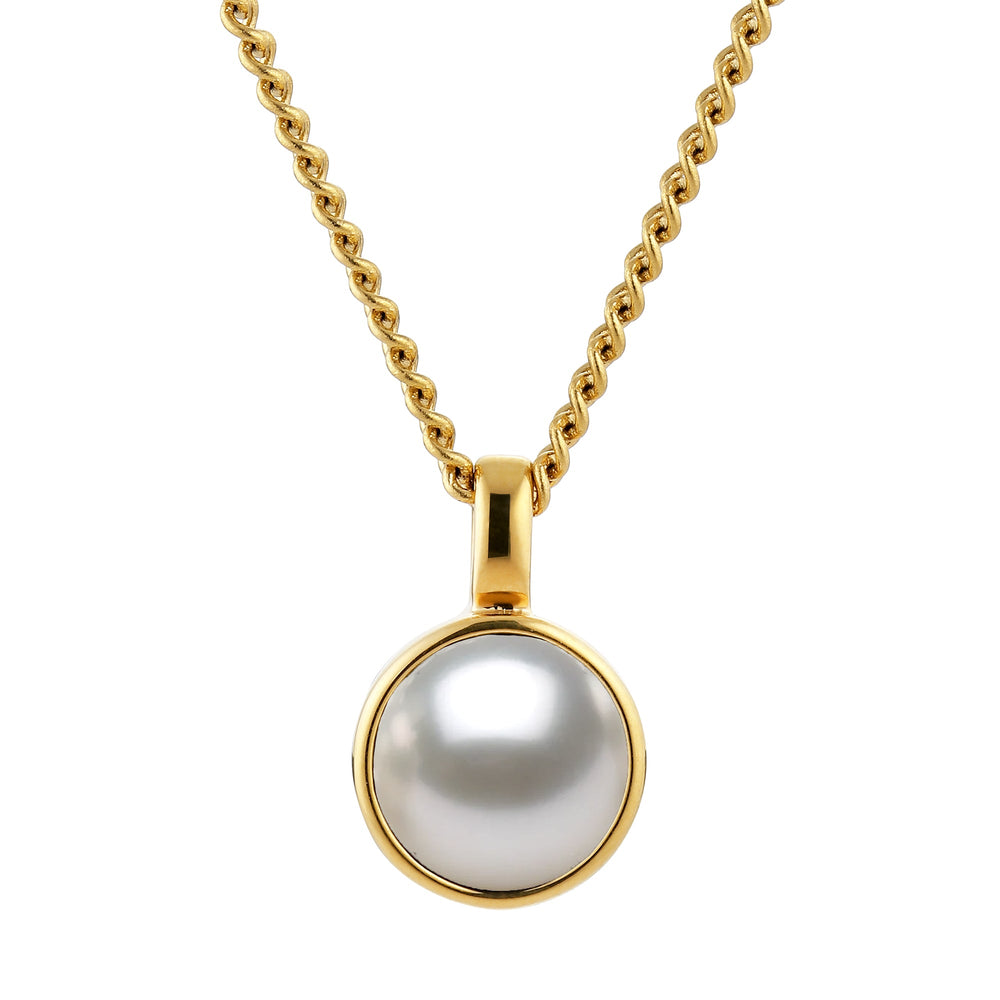 Ette Gold Necklace with White Pearl