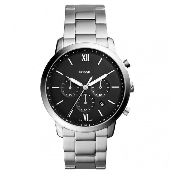 Neutra Black Dial Silver Mens Watch