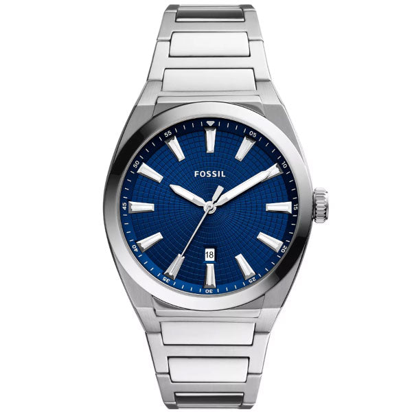 Everett Stainless Steel Blue Dial Mens Watch