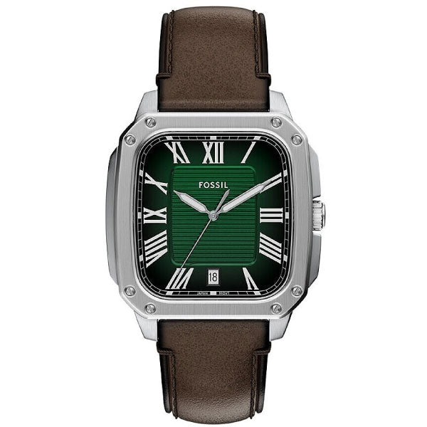 Crosby Three-Hand Date Leather Watch