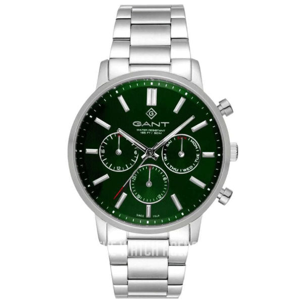 East Hill Day-Date Green Dial Silver Watch