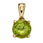 Elements 9ct Yellow Gold Peridot (August) Birthstone Pendant