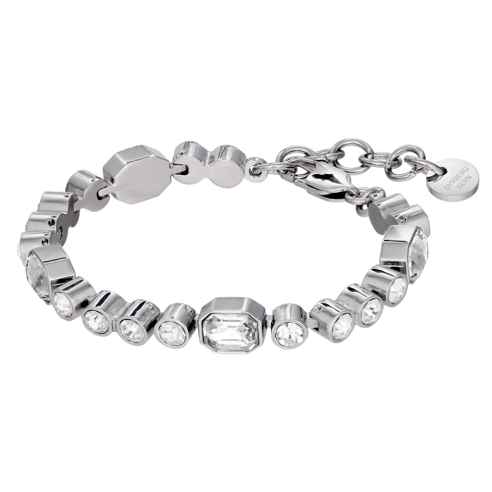 Grivna Silver Bracelet with Clear Crystal Stones