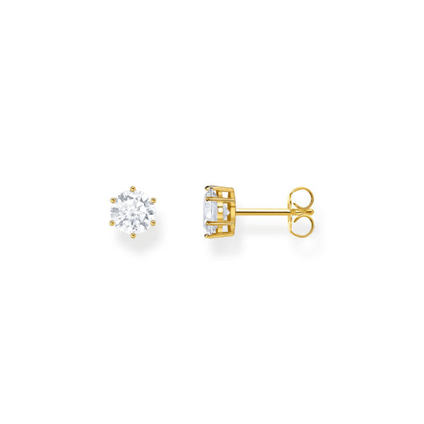 Thomas Sabo Gold-Plated Ear Studs With White Zirconia In Brilliant Cut