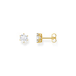 Thomas Sabo Gold-Plated Ear Studs With White Zirconia In Brilliant Cut