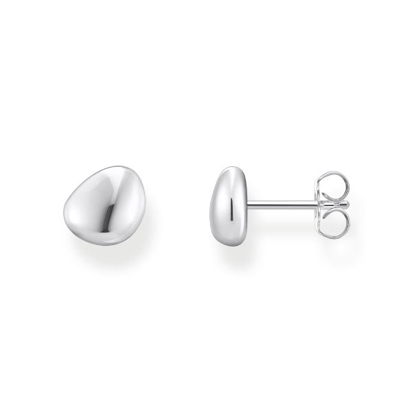 Thomas Sabo Small Silver Ear Studs In Organic Shape