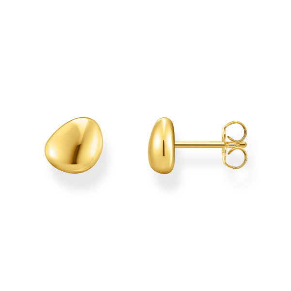 Thomas Sabo Small Gold Ear Studs In Organic Shape