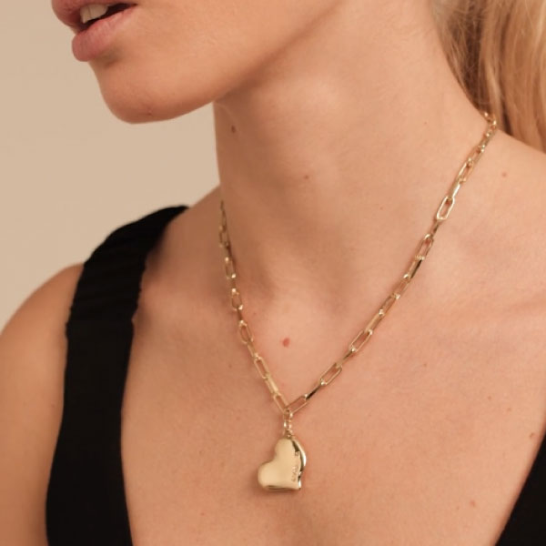 Uno de 50 Heartbeat 18K Gold-Plated Link Necklace