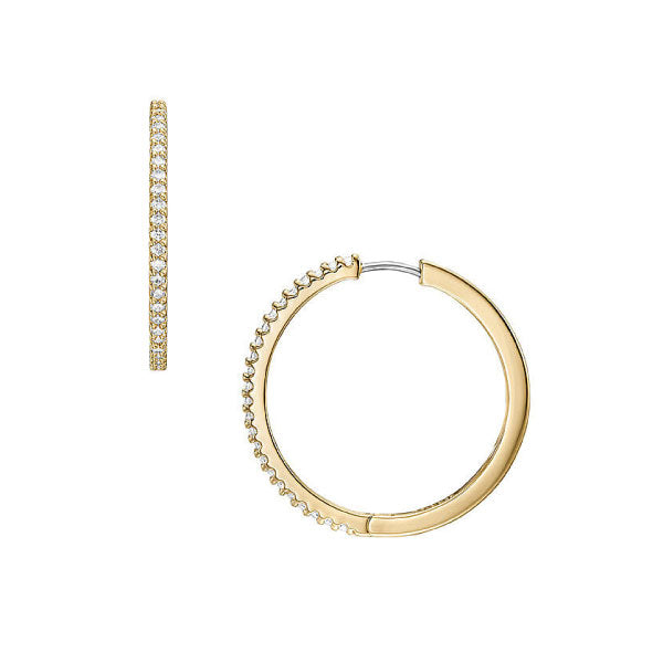 Ellis Pavé Glitz Gold-Tone Hoop Earrings