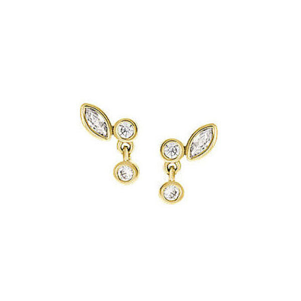 Ellis Toi Et Moi Gold Stud Earrings