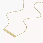 Fossil Harlow Linear Texture Gold-Tone Stainless Steel Necklace