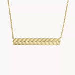 Fossil Harlow Linear Texture Gold-Tone Stainless Steel Necklace