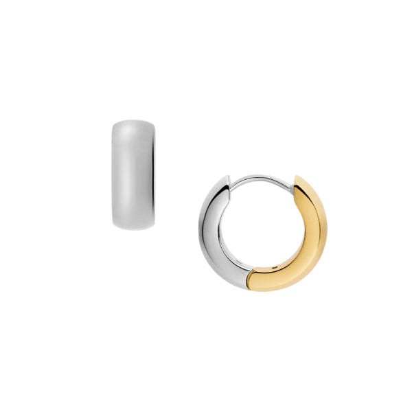 Ellis Domed Collection Two-Tone Hoop Earrings