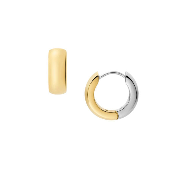 Ellis Domed Collection Two-Tone Hoop Earrings