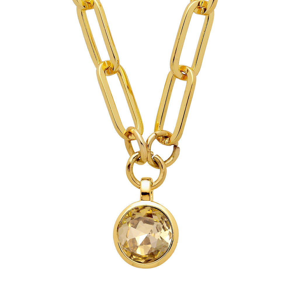 Lisanna Gold Necklace with Golden Stone