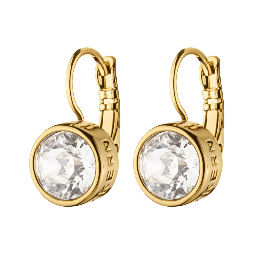 Louise Gold Earrings with Clear Crystal Stones