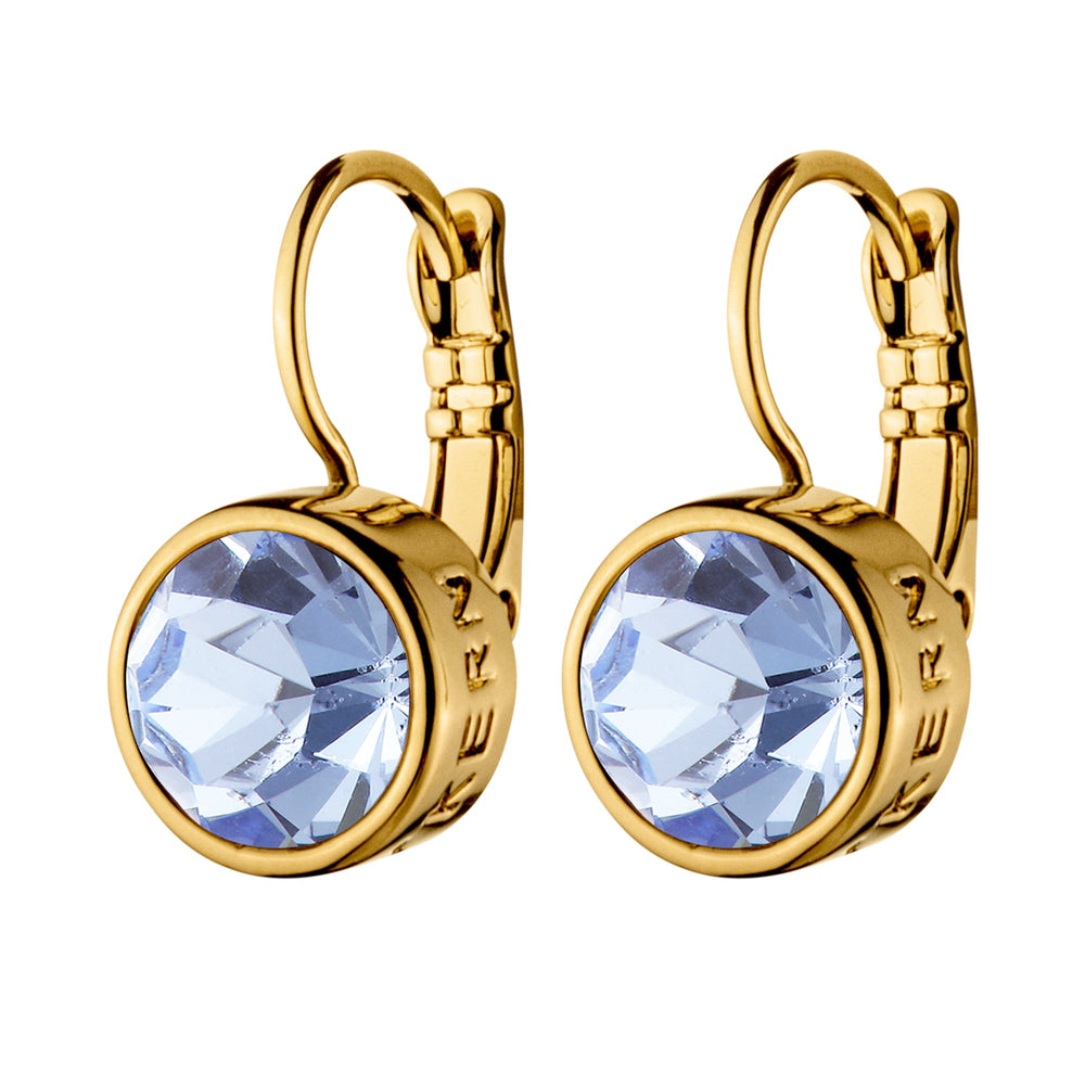 Louise Gold Earrings with Light Sapphire Stones