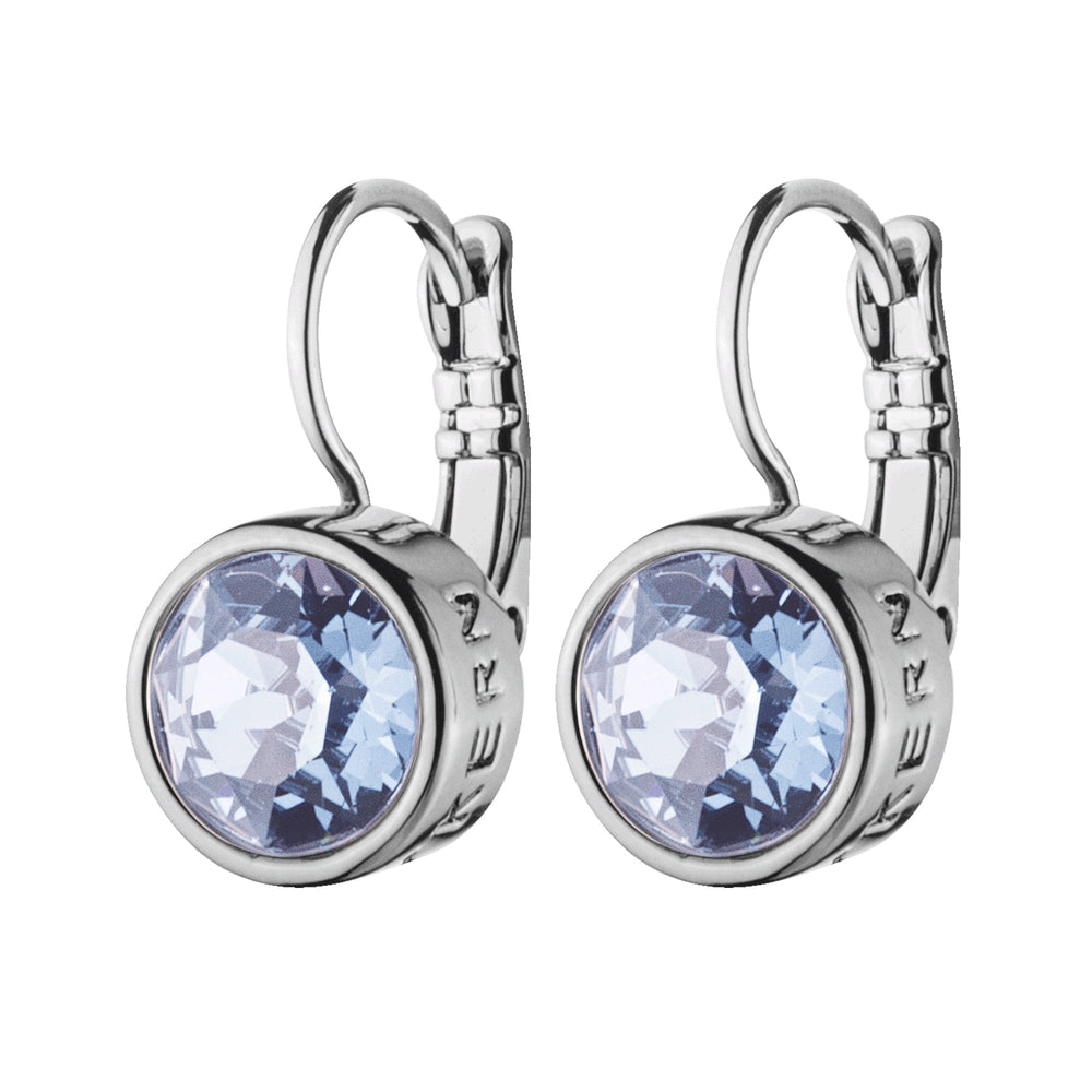 Louise Silver Earrings with Light Blue Stones