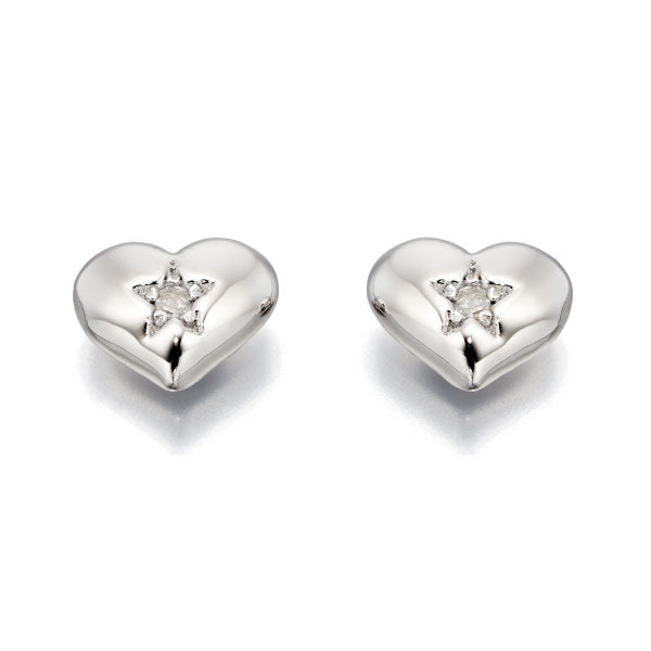 Little Star Suri Diamond Heart Earrings