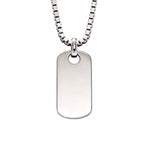 Little Star Otis Mens Silver Dog Tag Necklace