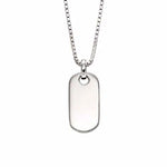 Little Star Oli Boys Silver Dog Tag Necklace