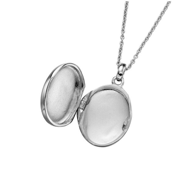 Little Star Orla Silver Oval Locket Necklace