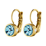 Madu Gold Earrings with Aqua Stones