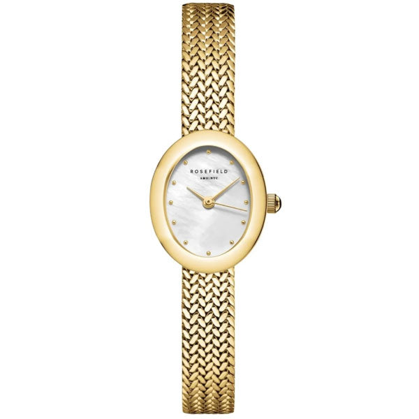 Minis Oval Mother of Pearl Gold Ladies Watch
