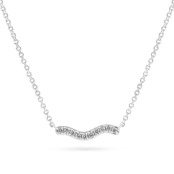 Sif Jakobs Silver with White Zirconia Ellera Waves Necklace