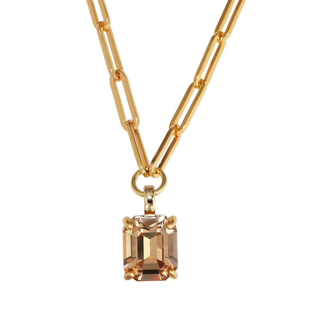 Octa Gold Necklace with Golden Stone