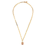 Octa Gold Necklace with Peach Stone