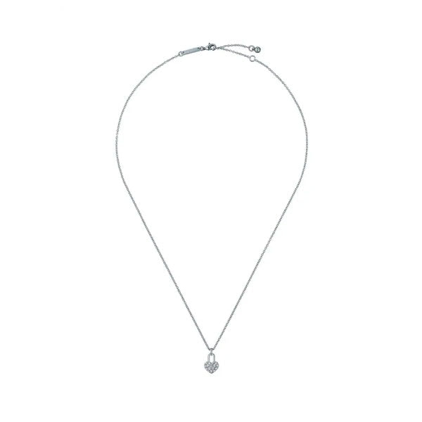 Paige Pavé Crystal Padlock Heart Silver Necklace