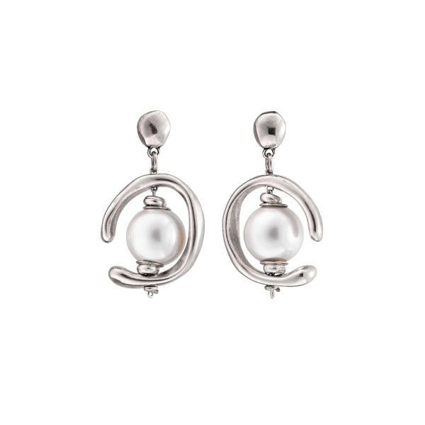 Inorbit Pearl Drop Silver Earrings