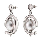 Uno de 50 Silver Plated Hoop Earrings With Pearl