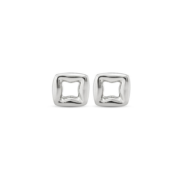 Femme Fatale Silver Square Stud Earrings
