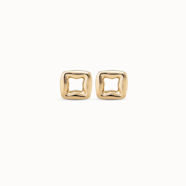 Gold Square Stud Earrings