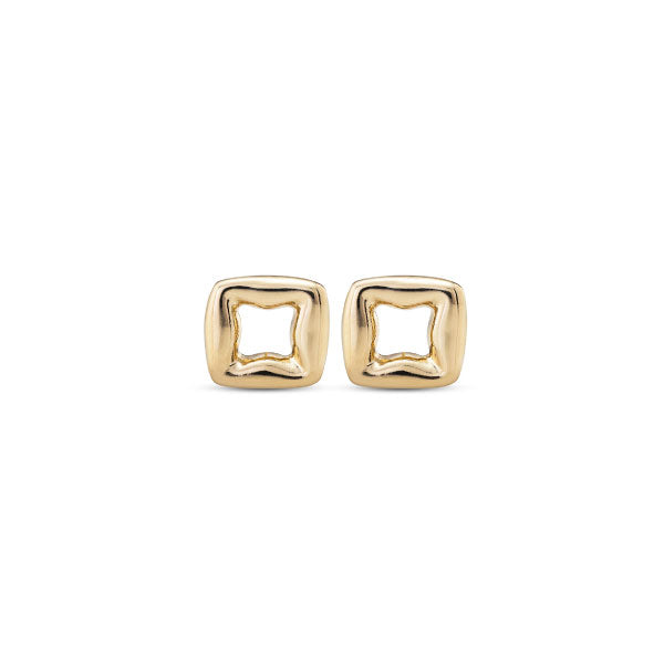 Femme Fatale Gold Square Stud Earrings