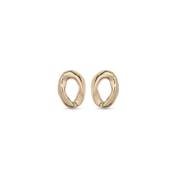 Joy Of Living Oval Link Gold Stud Earrings