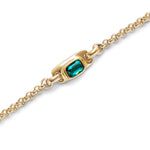 Uno de 50 18K Gold Plated Chain Bracelet With Green Crystal