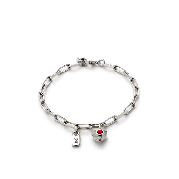 Uno de 50 Silver Plated Chain Heart Bracelet