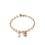 Uno de 50 18K Gold Plated Chain Heart Bracelet