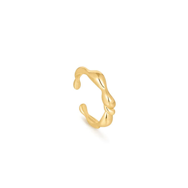 Ania Haie Gold Twisted Wave Adjustable Ring