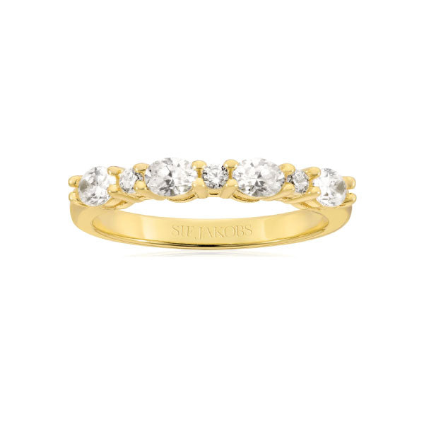 Yellow Gold with White Zirconia Ellera Ovale Ring