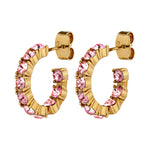 Raquel Gold Earrings with Light Rose Stones