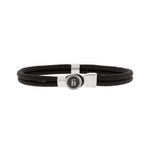 Steel & Barnett Rip Tide Rope Mens Bracelet in Black and Steel