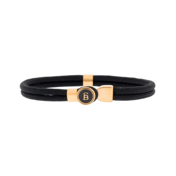 Steel & Barnett Rip Tide Rope Mens Bracelet in Black and Gold