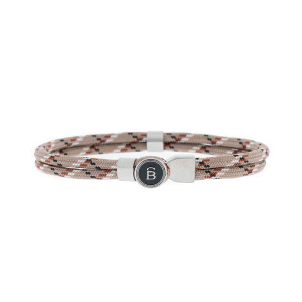 Steel & Barnett Rip Tide Rope Mens Bracelet in Desert & Steel