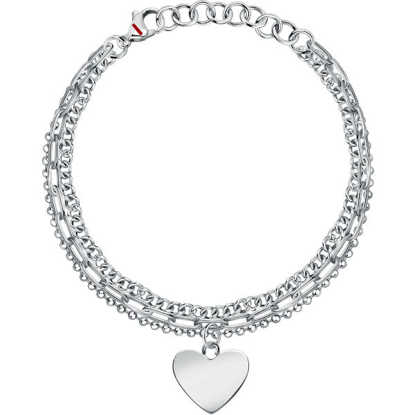 Sector Stainless Steel Emotions Double Chain Heart Bracelet