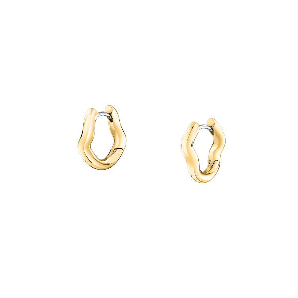 Wavy Design Gold Hoop Earrings